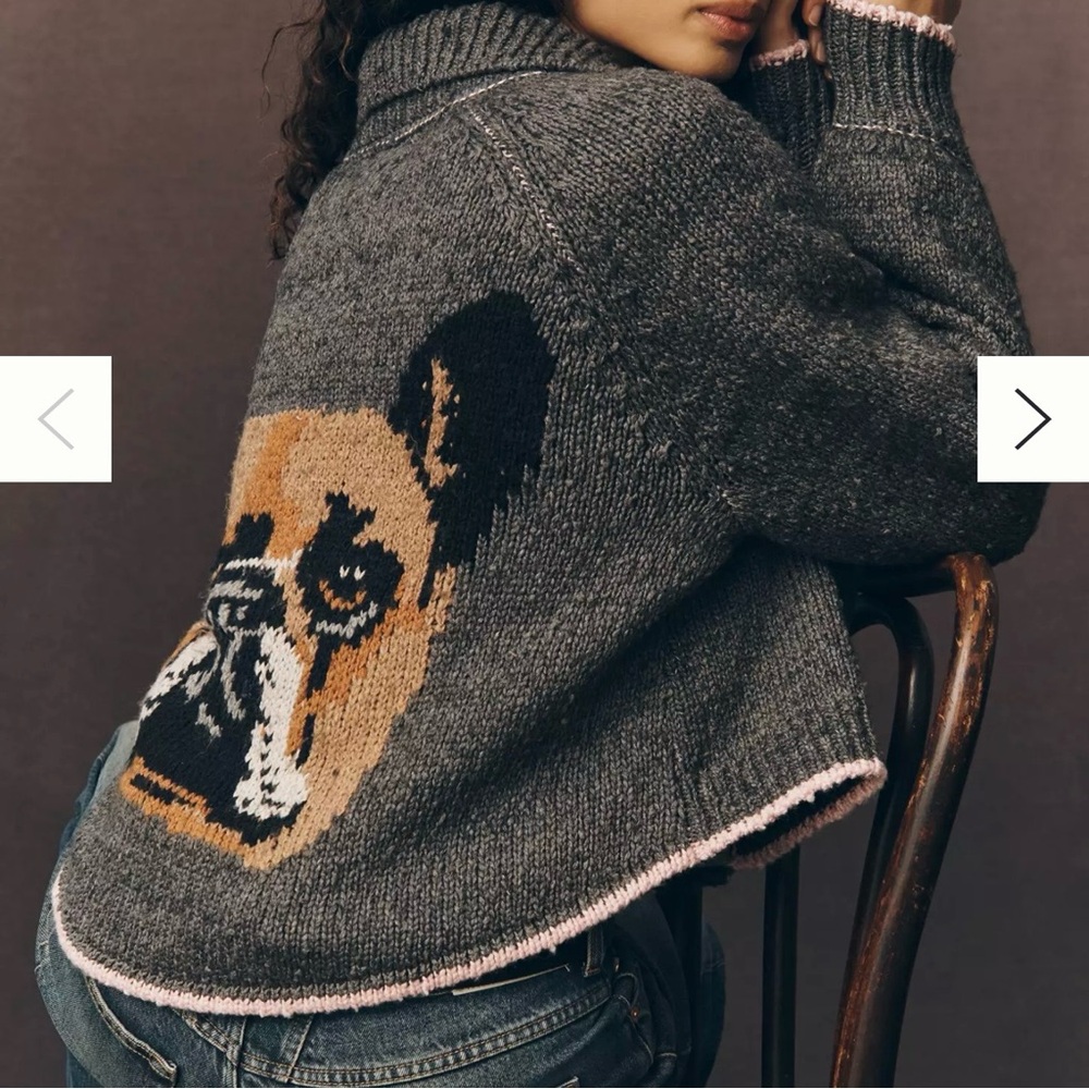 NWOT Pilcro The Jesse Dog Icon Cardigan Sweater